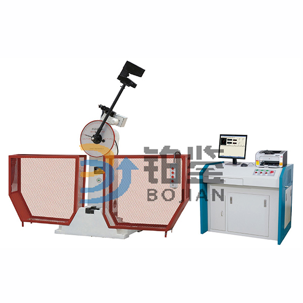 Microcomputer controlled semi-automatic shock testing machine.